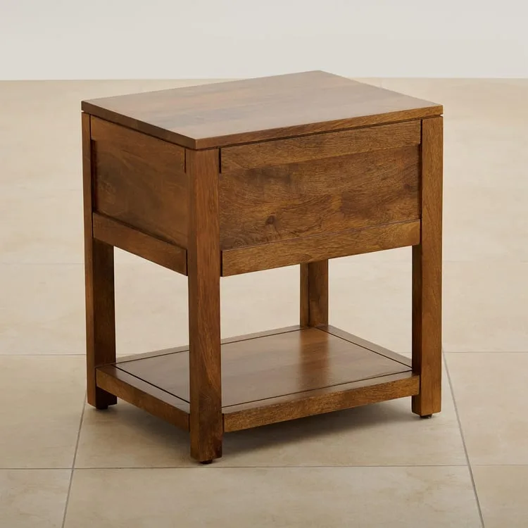 Kalpavriksh Solid Mango Wood Bedside Table with Drawer - Image 4