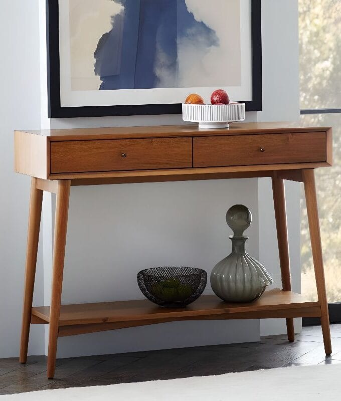 Kalpavriksh Solid Acacia Wood Two Drawer Console Table