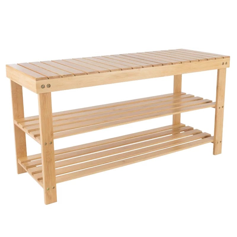 Kalpavriksh Solid Acacia wood Open Shelf Shoe Rack With Seat - Image 2