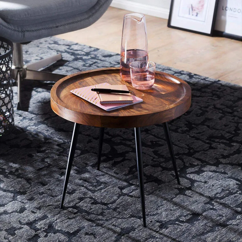Kalpavriksh Solid Acacia Wood End and Side Table