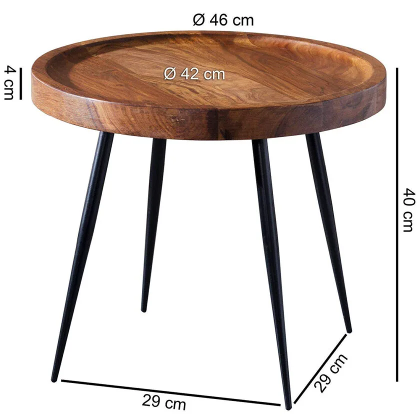Kalpavriksh Solid Acacia Wood End and Side Table - Image 3