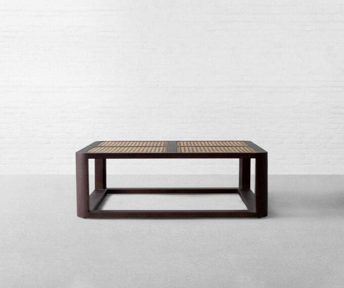 Kalpavriksh Solid Mango Wood Rattan Coffee Table
