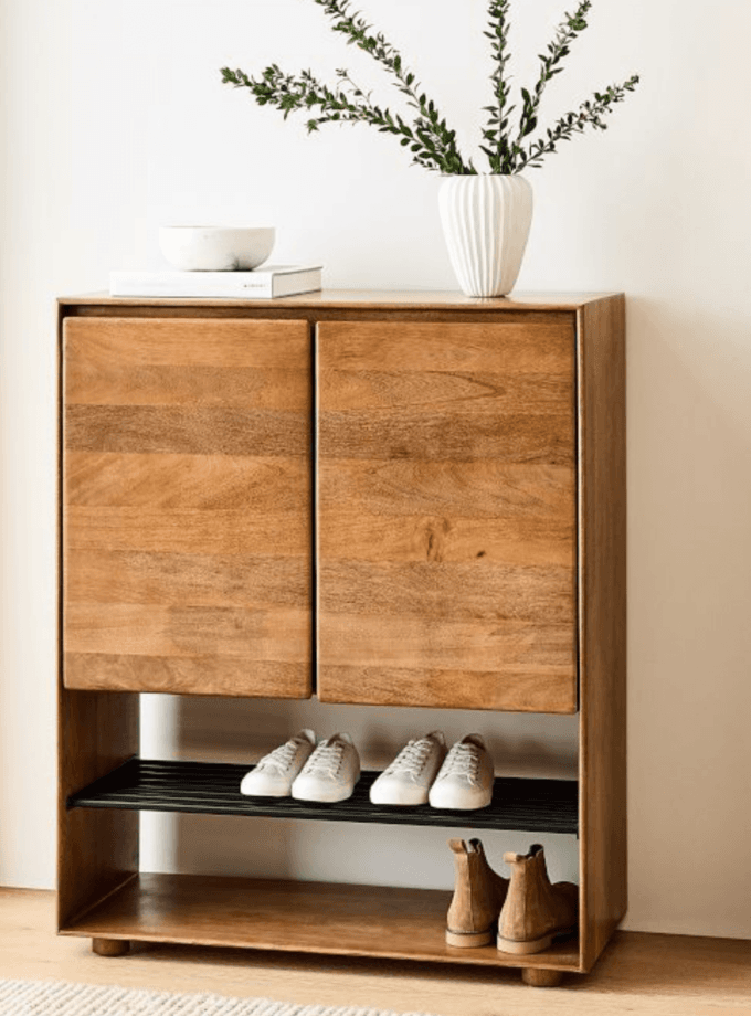 Kalpavriksh Solid Mango wood Shoe Rack