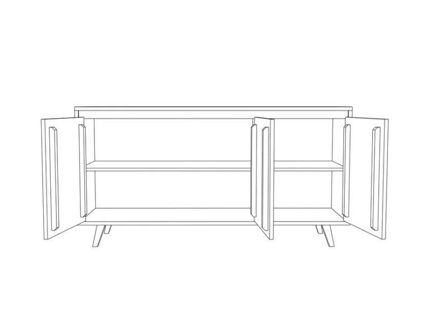 Kalpavriksh Sideboard With Three Doors of Solid Mango Wood - Image 4