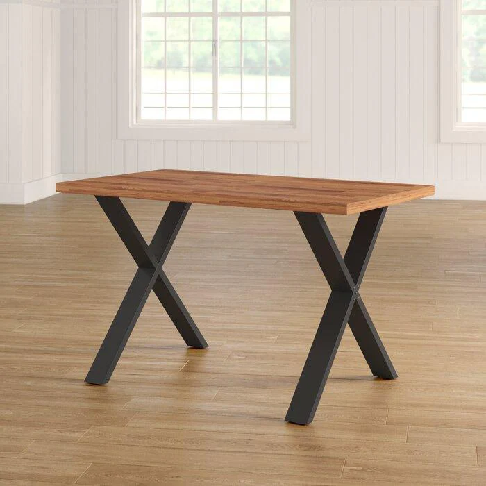Kalpavriksh Solid Acacia Wood Office Table with Steel Legs - Image 2