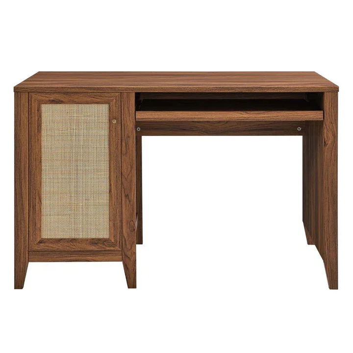Kalpavriksh Solid Acacia Wood Rattan Cane Office Table - Image 2