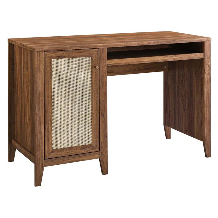 Kalpavriksh Solid Acacia Wood Rattan Cane Office Table - Image 3