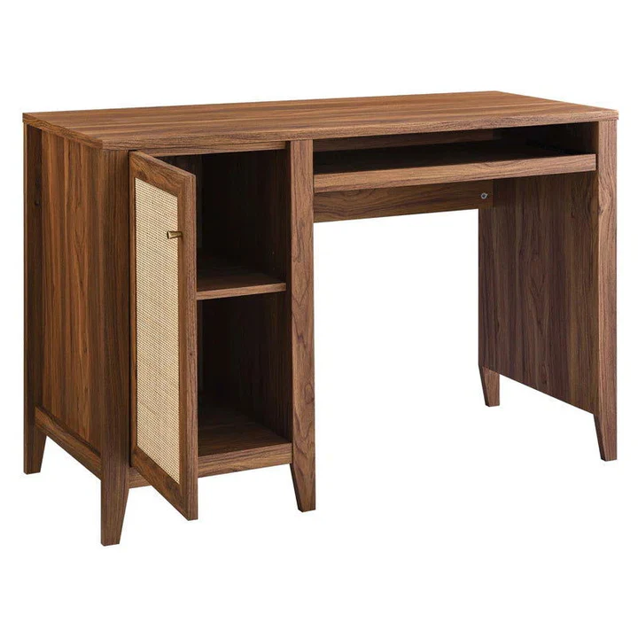 Kalpavriksh Solid Acacia Wood Rattan Cane Office Table - Image 4