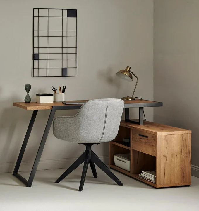 Kalpavriksh Solid Wood and Metal Frame Office Table