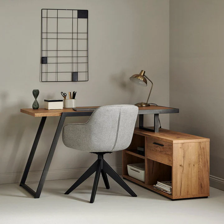 Kalpavriksh Solid Wood and Metal Frame Office Table