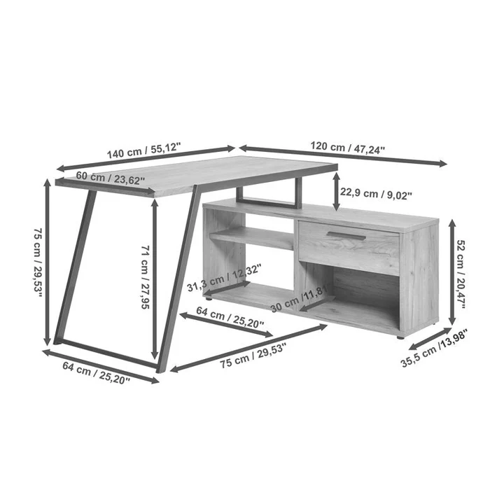 Kalpavriksh Solid Wood and Metal Frame Office Table - Image 4