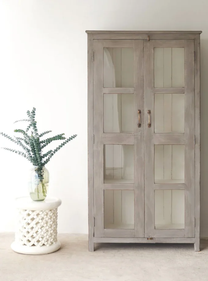 Kalpavriksh Solid Mango Wood Crockery Cabinet And Cupboard