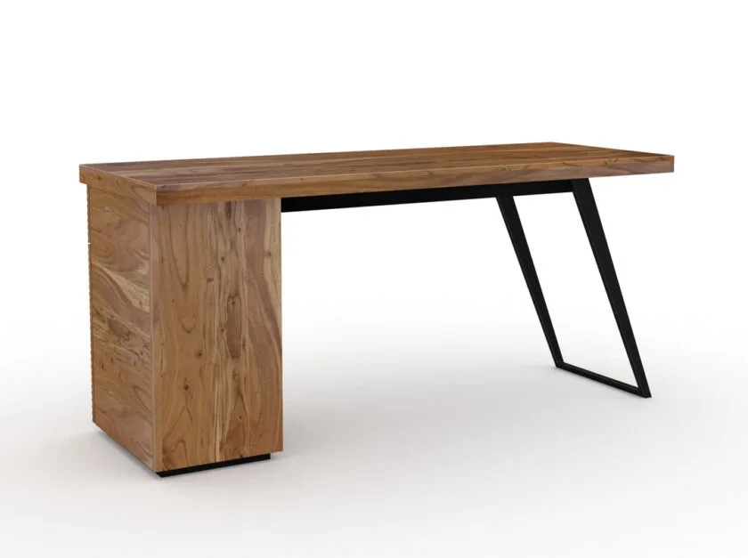 Kalpavriksh Solid Acacia Wood and Carbon Steel Study Table with One Drawer and One Door - Image 4
