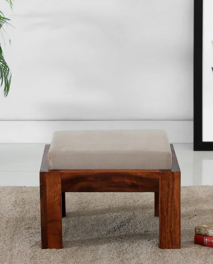 Kalpavriksh Solid Acacia Wood Footstool Set of Two