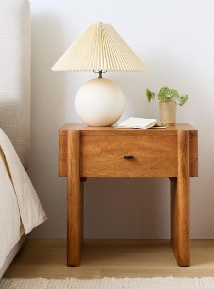 Kalpavriksh Solid Mango Wood Bed Side Table With Drawer