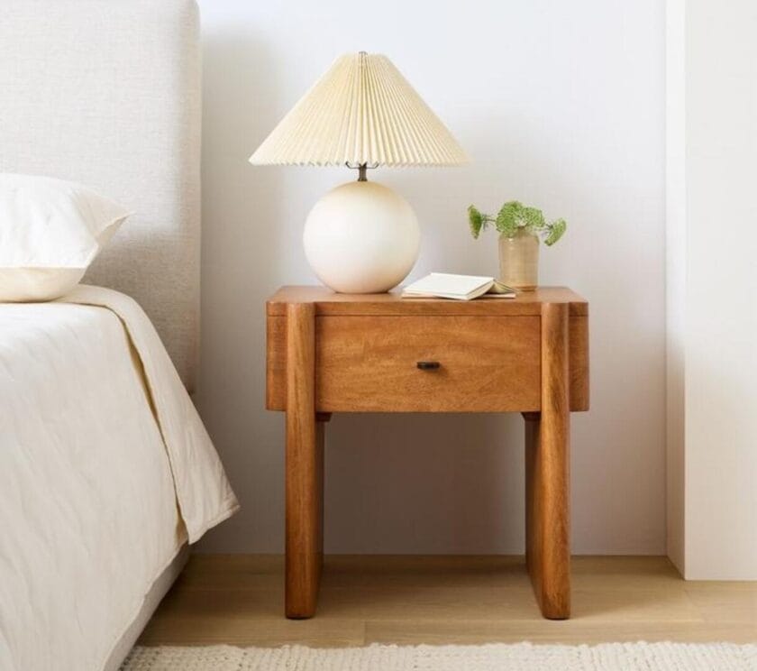 Kalpavriksh Solid Mango Wood Bed Side Table With Drawer