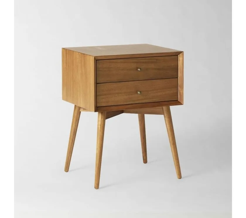 Kalpavriksh Solid Acacia Wood Bed Side Table With Two Drawer - Image 2