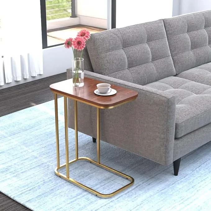 Kalpavriksh Iron Frame And Engineered Wood End/Side Table