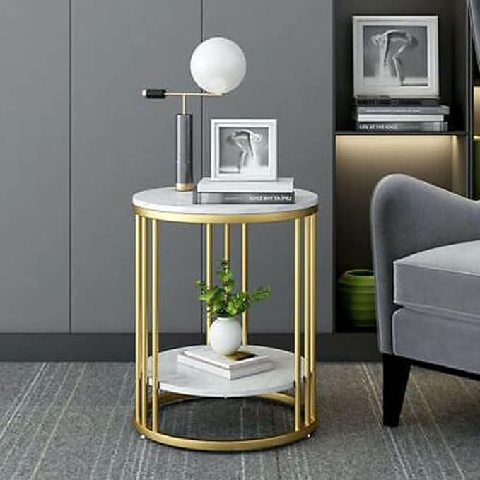 Kalpavriksh Iron Frame And Engineered Wood End/Side Table