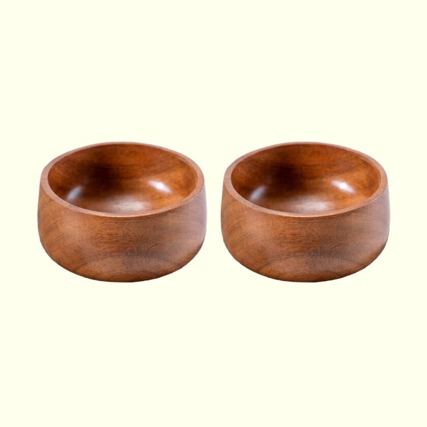 Kalpavriksh Solid Acacia Wood Bowls Set Of Two