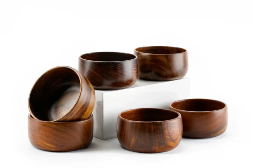 Kalpavriksh Solid Acacia Wood Bowls Set Of Six