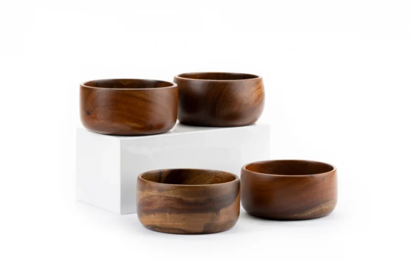 Kalpavriksh Solid Acacia Wood Bowls Set Of Four