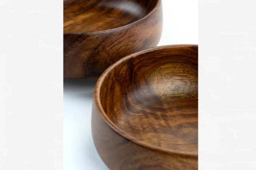 Kalpavriksh Solid Acacia Wood Bowls Set Of 1 Large & 4 Small - Image 3