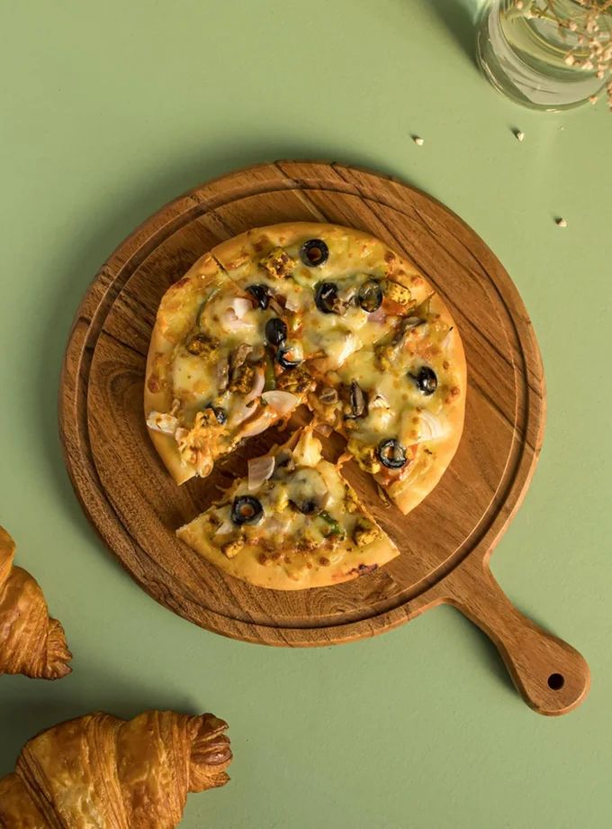 Kalpavriksh Solid Acacia Wood Pizza Platter