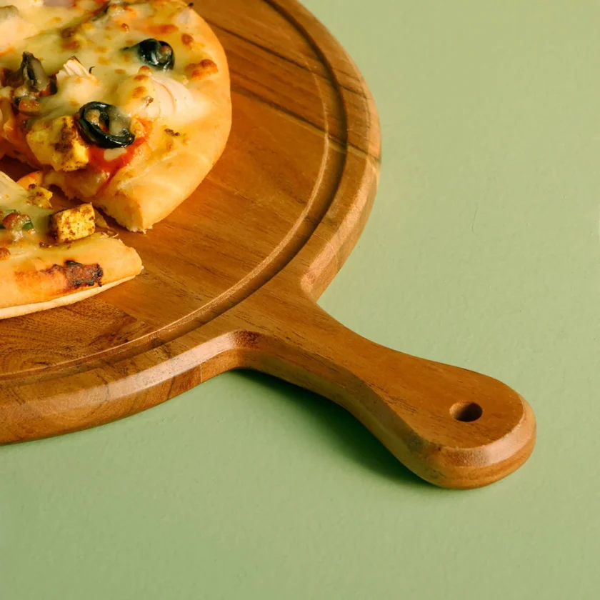 Kalpavriksh Solid Acacia Wood Pizza Platter - Image 2