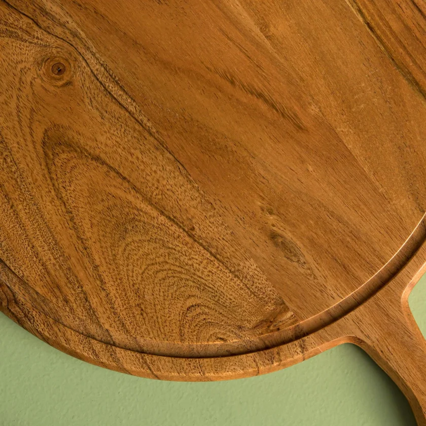 Kalpavriksh Solid Acacia Wood Pizza Platter - Image 4
