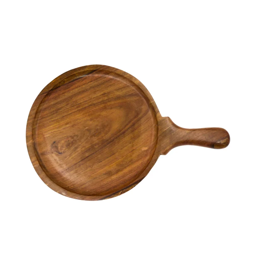 Kalpavriksh Solid Acacia Wood Pizza Platter - Image 3