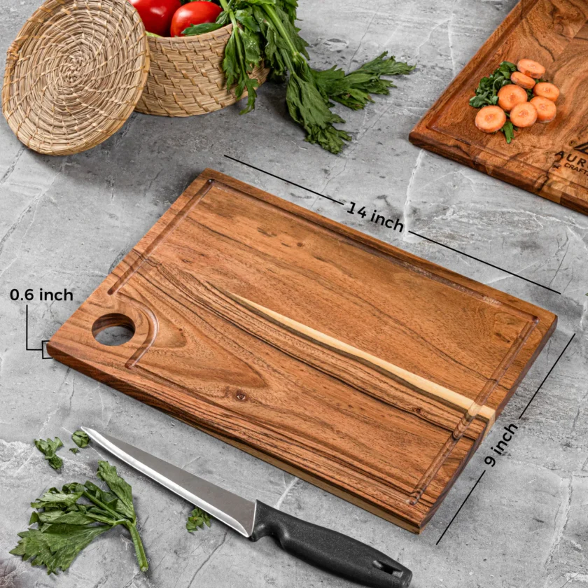 Kalpavriksh Solid Acacia Wood Chopping Board - Image 4