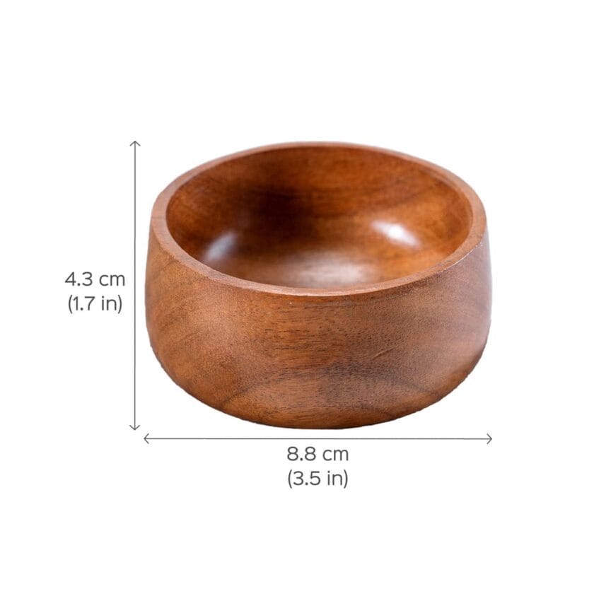 Kalpavriksh Solid Acacia Wood Bowls Set Of Two - Image 3