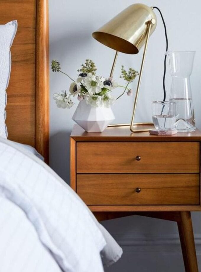 Kalpavriksh Solid Acacia Wood Bed Side Table With Two Drawer