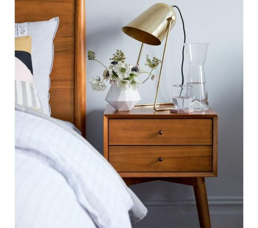 Kalpavriksh Solid Acacia Wood Bed Side Table With Two Drawer