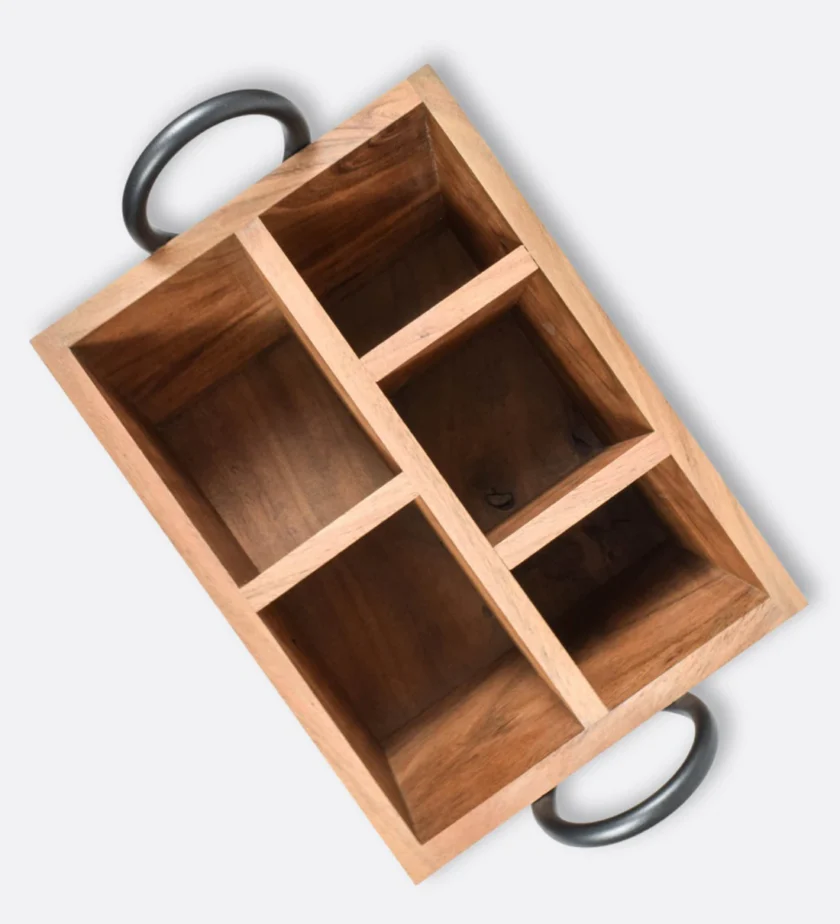 Kalpavriksh Solid Mango Wood Cutlery Holder/Stand - Image 3