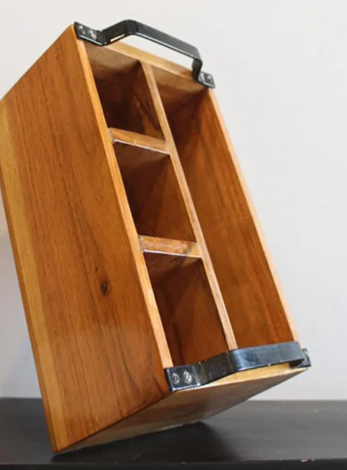 Kalpavriksh Solid Acacia Wood Cutlery Holder/Stand