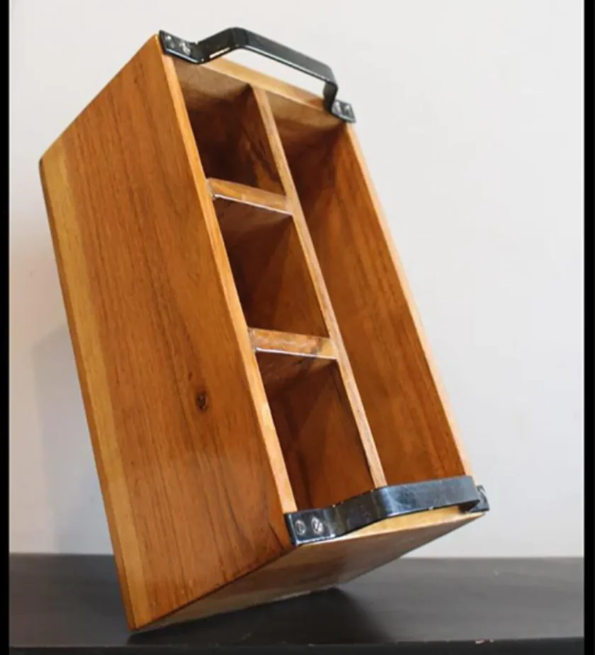 Kalpavriksh Solid Acacia Wood Cutlery Holder/Stand