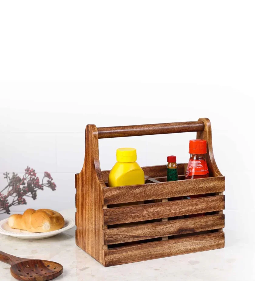 Kalpavriksh Solid Acacia Wood Cutlery Holder/Stand - Image 2