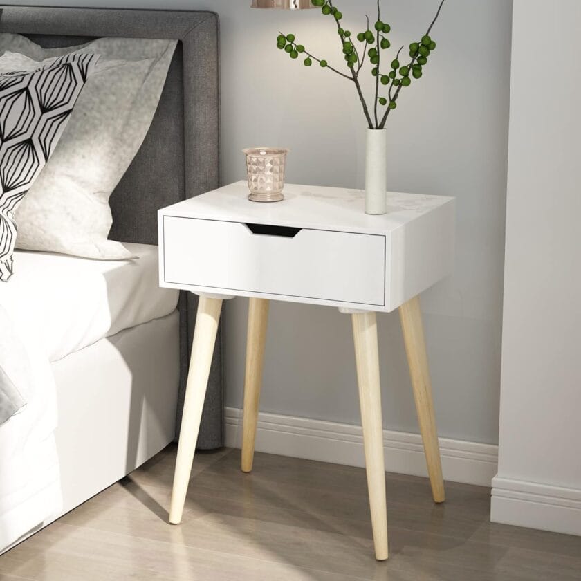 Kalpavriksh Solid and Engineered Wood Bedside Table And End/side Table With One Drawer