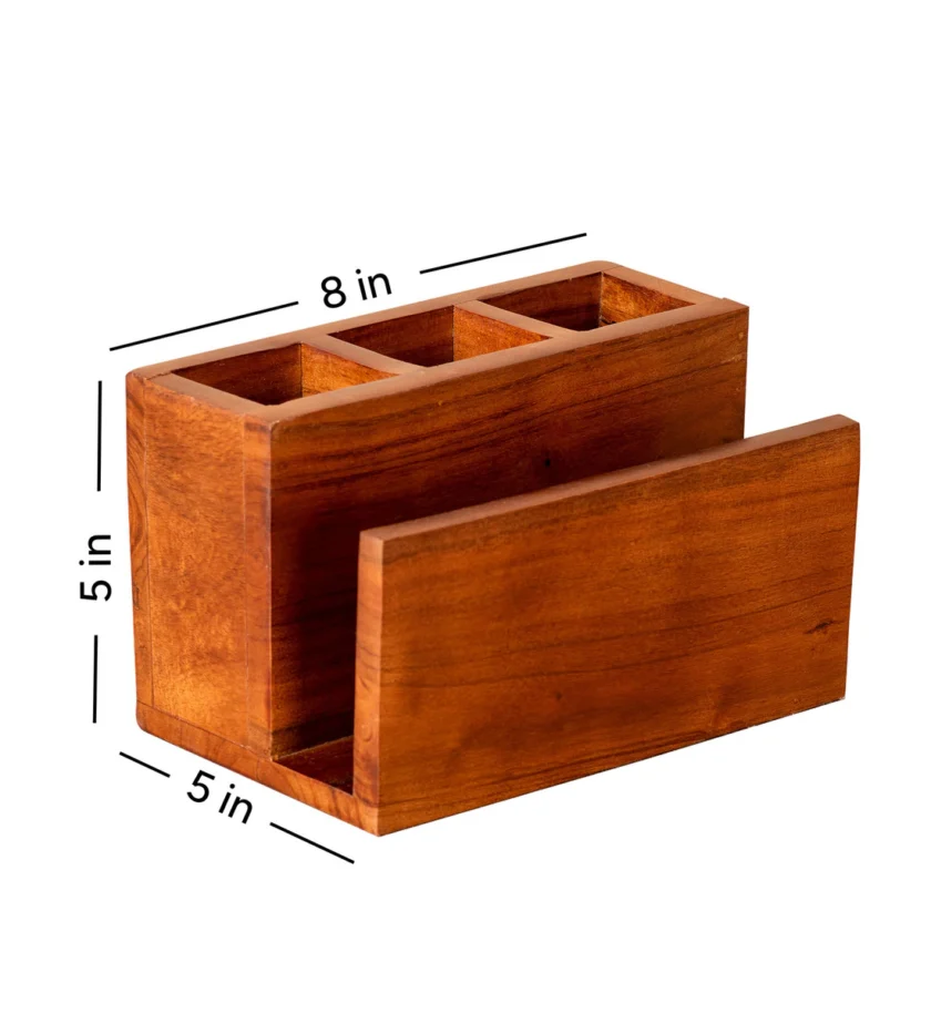 Kalpavriksh Solid Acacia Wood Cutlery Holder/Stand - Image 3