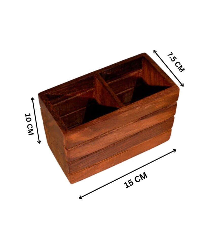 Kalpavriksh Solid Acacia Wood Cutlery Holder/Stand - Image 2