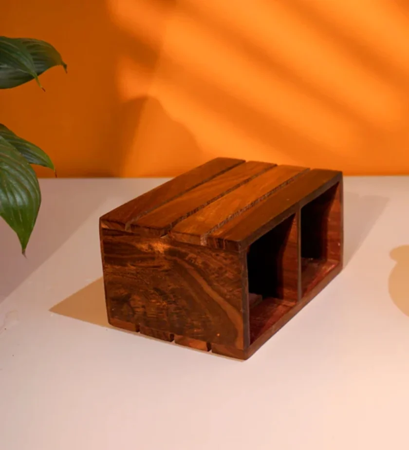 Kalpavriksh Solid Acacia Wood Cutlery Holder/Stand - Image 6