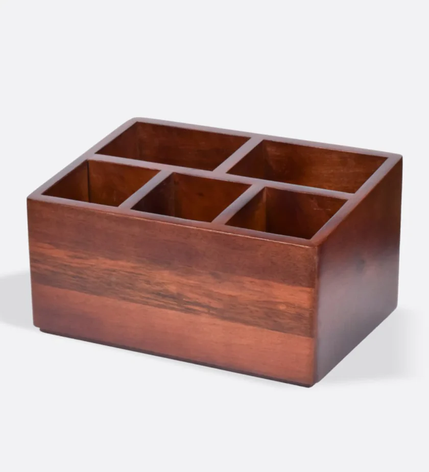 Kalpavriksh Solid Acacia Wood Cutlery Holder/Stand - Image 5