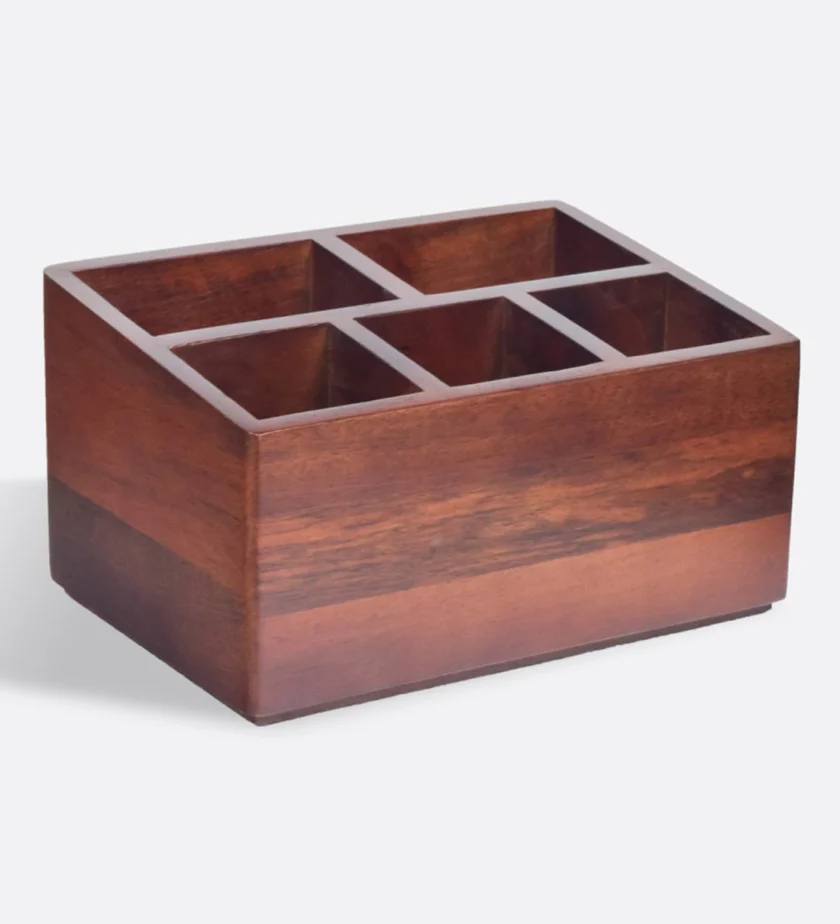 Kalpavriksh Solid Acacia Wood Cutlery Holder/Stand - Image 4